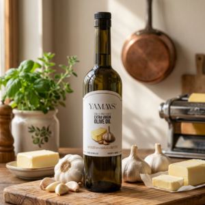 Cold-Pressed Extra Virgin Olive Oil infused with Garlic & Butter